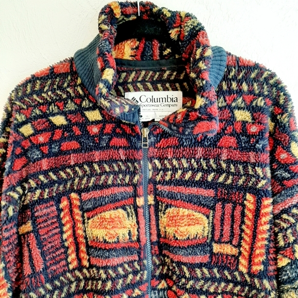 Tribal Print Columbia Fleece Jacket 